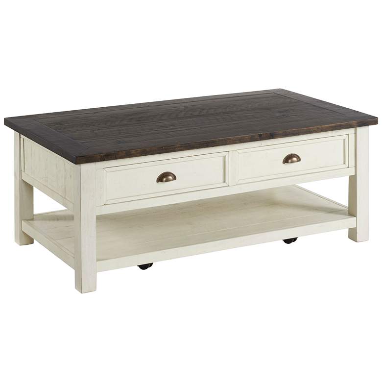 Image 2 Monterey 50 inch Wide Brown and Off-White Coffee Table