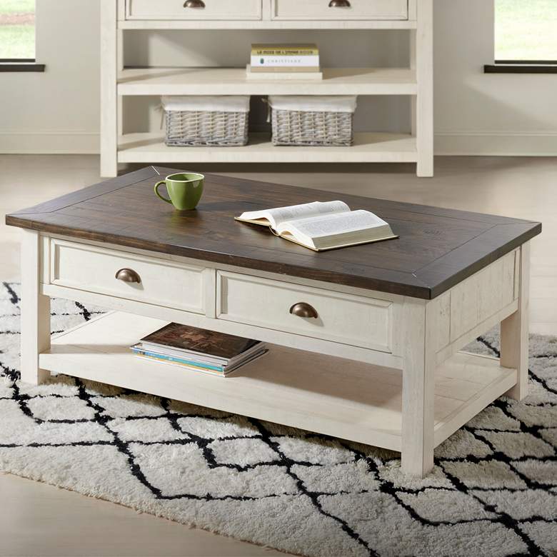 Image 1 Monterey 50" Wide Brown and Off-White Coffee Table