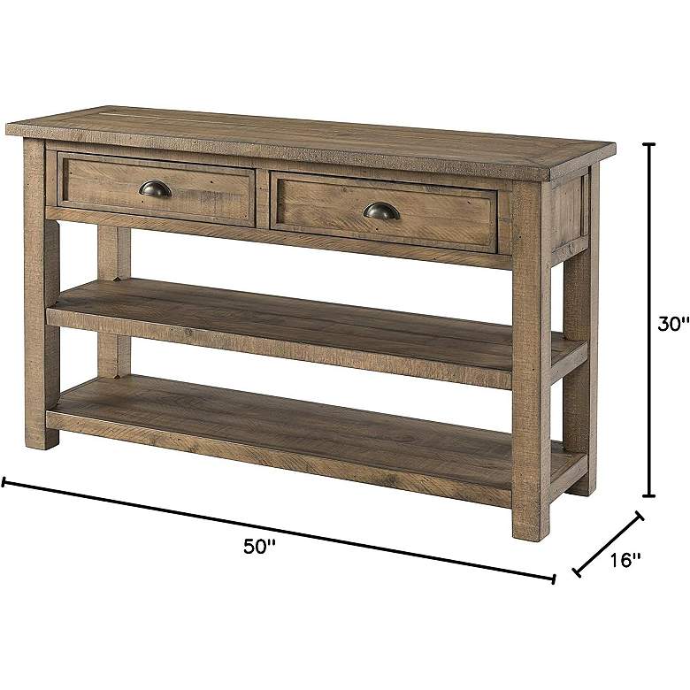 Image 6 Monterey 50 inch Wide Reclaimed Natural Sofa Console Table more views