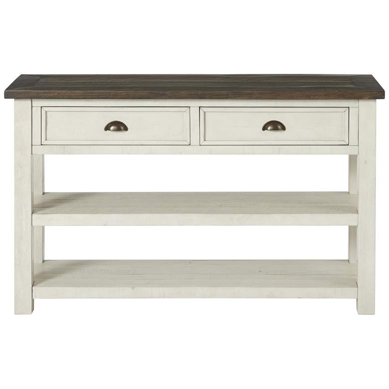 Image 2 Monterey 50" Wide White and Brown Sofa Console Table