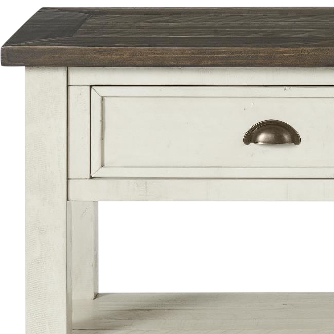 Monterey 50" Wide White and Brown Sofa Console Table Image 3