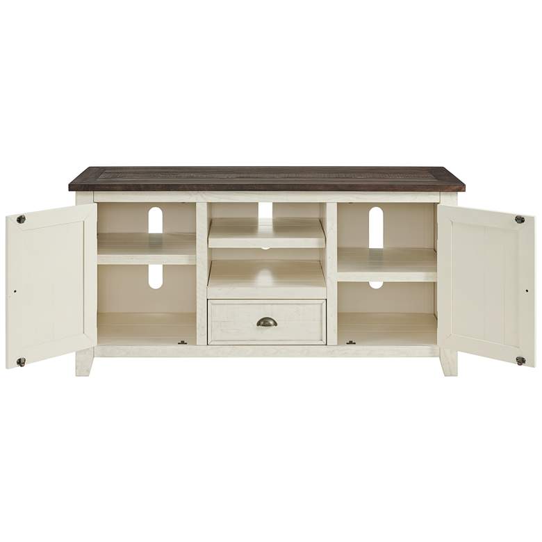 Monterey 60&quot; Wide Cream White and Brown Wood TV Stand more views