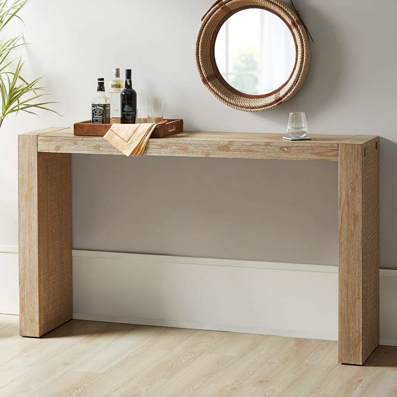 Image 1 Monterey 64" Wide Natural Wood Grain Console/Counter Table
