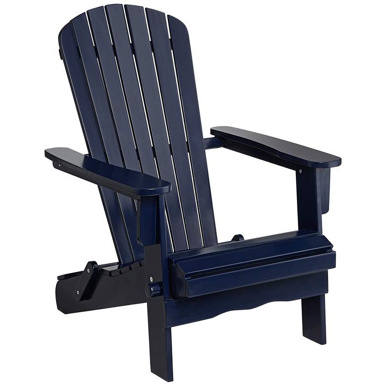 Image 1 Monterey Blue Wood Folding Adirondack Chair
