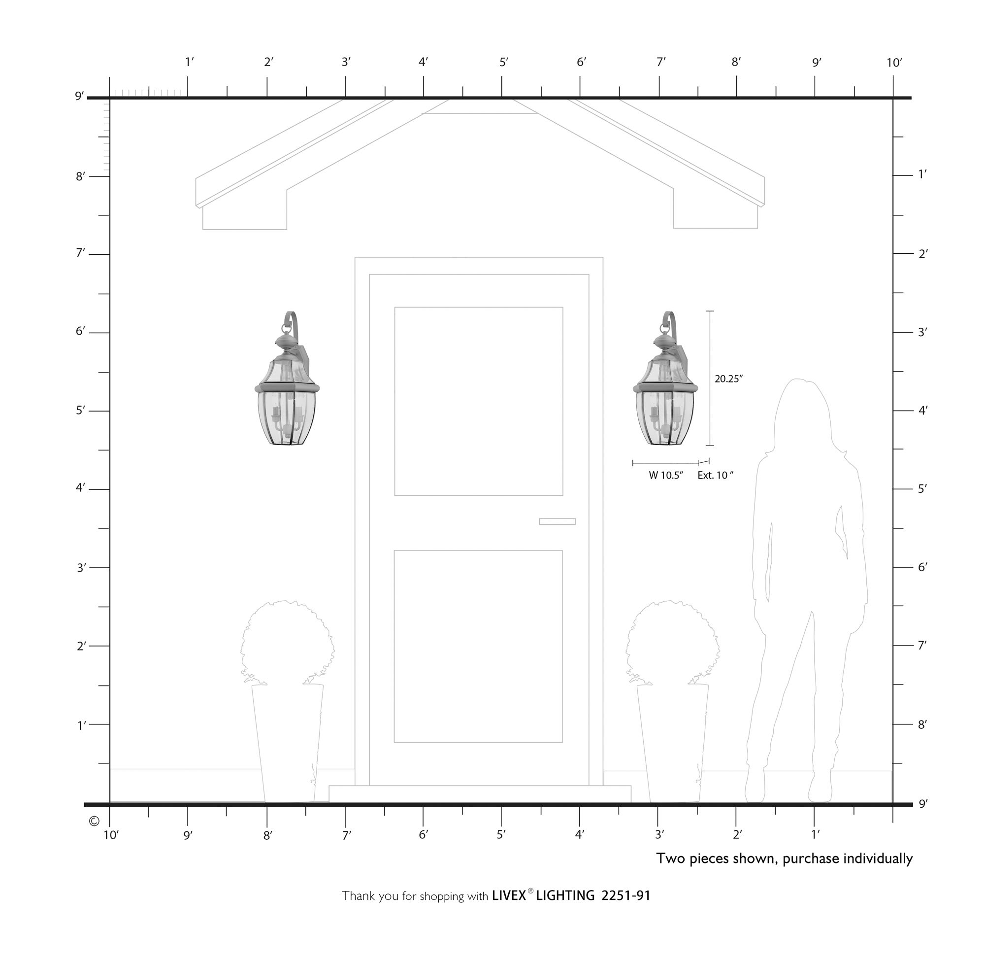 Image 5 Monterey Brushed Nickel Candelabra Base (E-12) Outdoor Wall Light more views