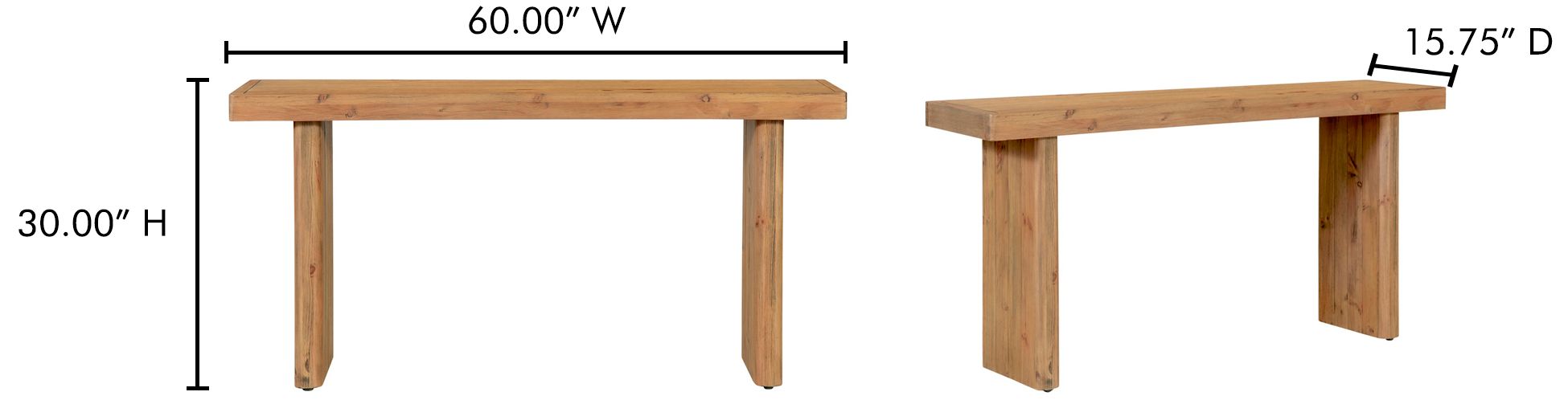 Image 7 Monterey Console Table Rustic Blonde more views