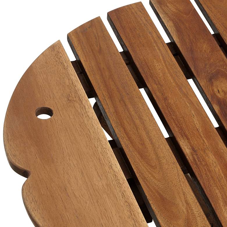 Image 4 Monterey Fish 21" Wide Natural Wood Outdoor Folding Table more views