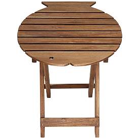 Image4 of Monterey Fish 21" Wide Natural Wood Outdoor Folding Tables Set of 2 more views