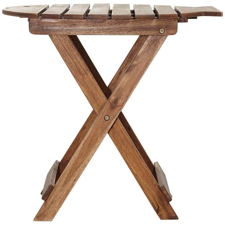 Image 5 Monterey Fish 21" Wide Natural Wood Outdoor Folding Tables Set of 2 more views