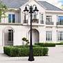 1_Monterey Multi Head Black Outdoor Post Light with Clear Beveled Glass