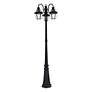 3_Monterey Multi Head Black Outdoor Post Light with Clear Beveled Glass more views
