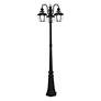 4_Monterey Multi Head Black Outdoor Post Light with Clear Beveled Glass more views