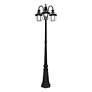 5_Monterey Multi Head Black Outdoor Post Light with Clear Beveled Glass more views