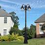 7_Monterey Multi Head Black Outdoor Post Light with Clear Beveled Glass more views
