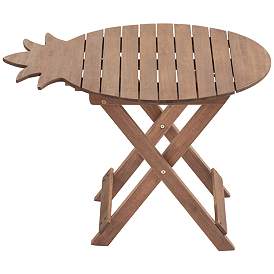 Image2 of Monterey Pineapple Natural Wood Outdoor Folding Tables Set of 2 more views