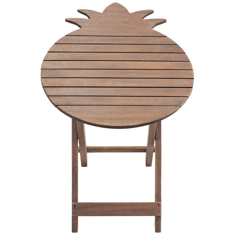 Image 3 Monterey Pineapple Natural Wood Outdoor Folding Tables Set of 2 more views