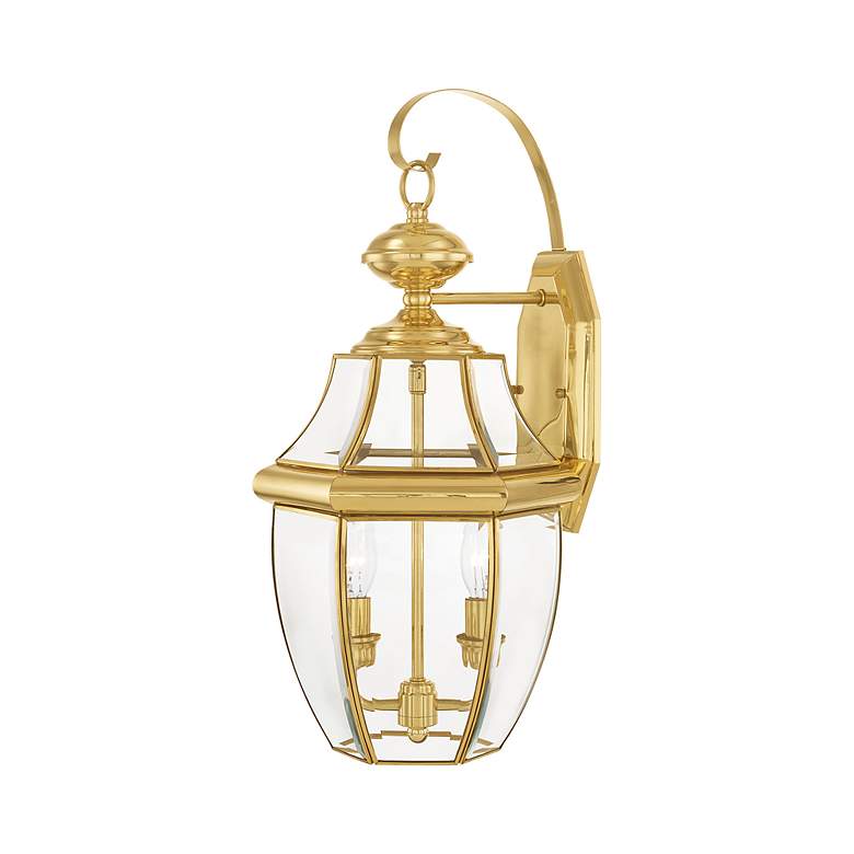 Image 7 Monterey Polished Brass Base (E-12) Outdoor Wall Light more views