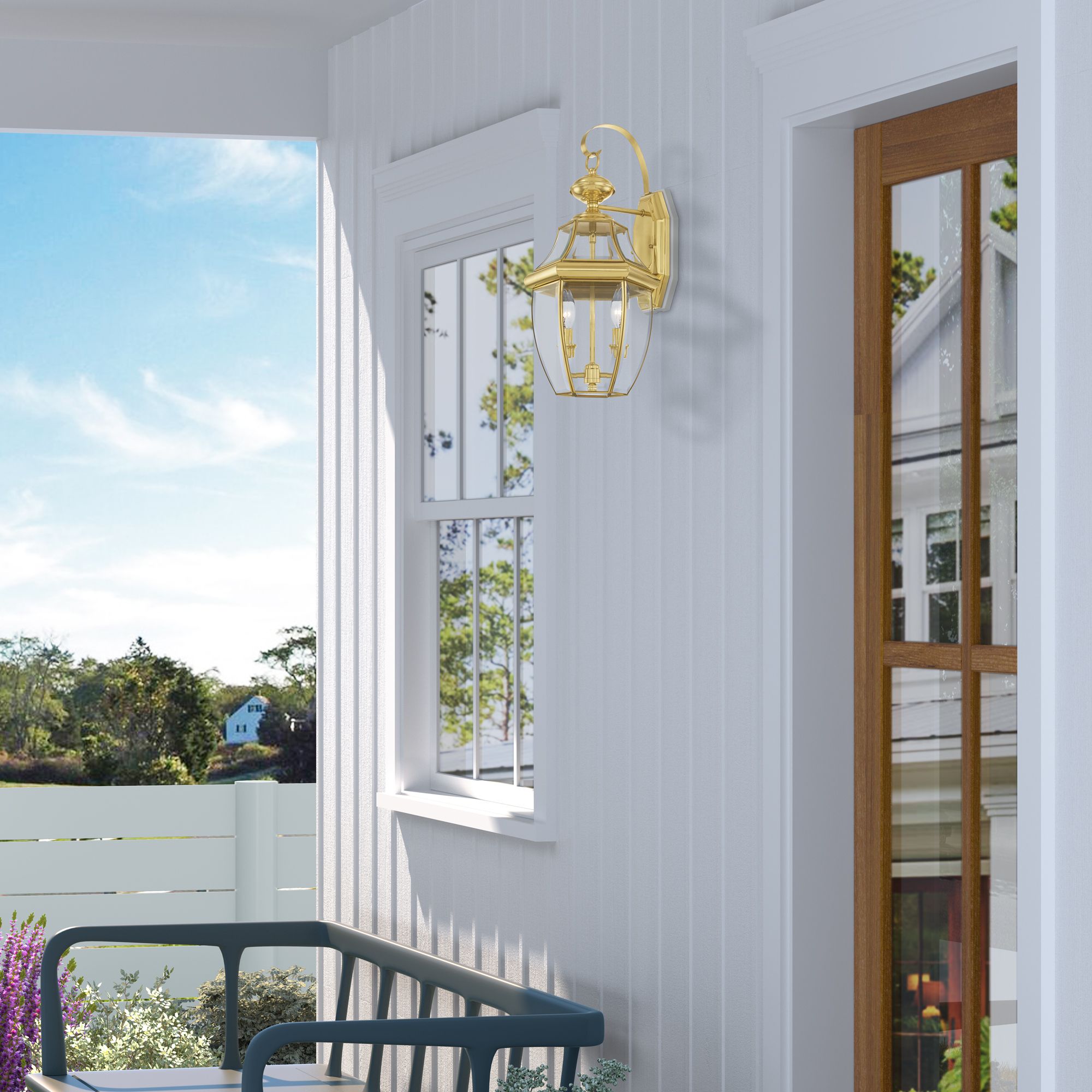 Monterey Polished Brass Base (E-12) Outdoor Wall Light