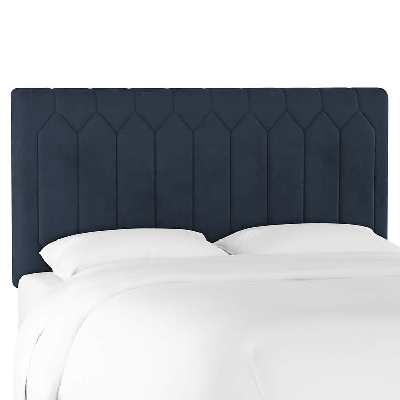 Image 1 Monterra Velvet Ink Fabric Upholstered Full Headboard