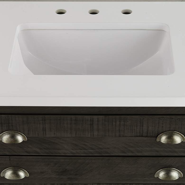 Image 6 Monterrey 37 inch Wide Gray and White Marble 1-Drawer Single Sink Vanity more views