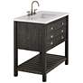 Monterrey 37" Wide Gray and White Marble 1-Drawer Single Sink Vanity