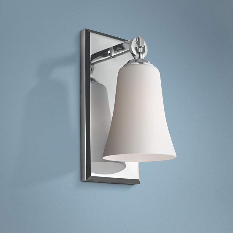 Image 1 Monterro 10 1/2 inch High Opal Chrome Wall Sconce