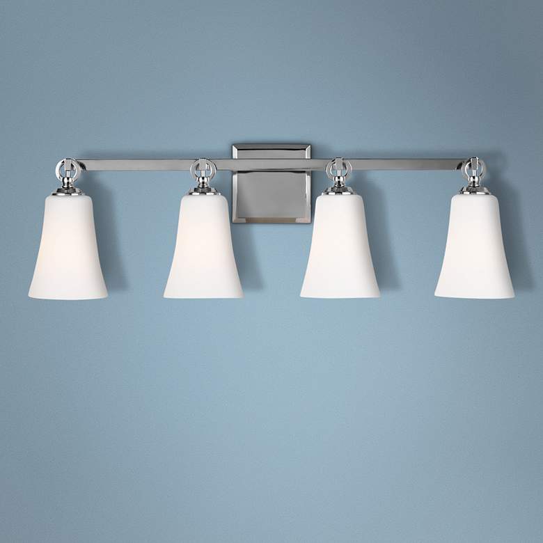 Image 1 Monterro 30 1/4" Wide 4-Light Opal Chrome Bath Light