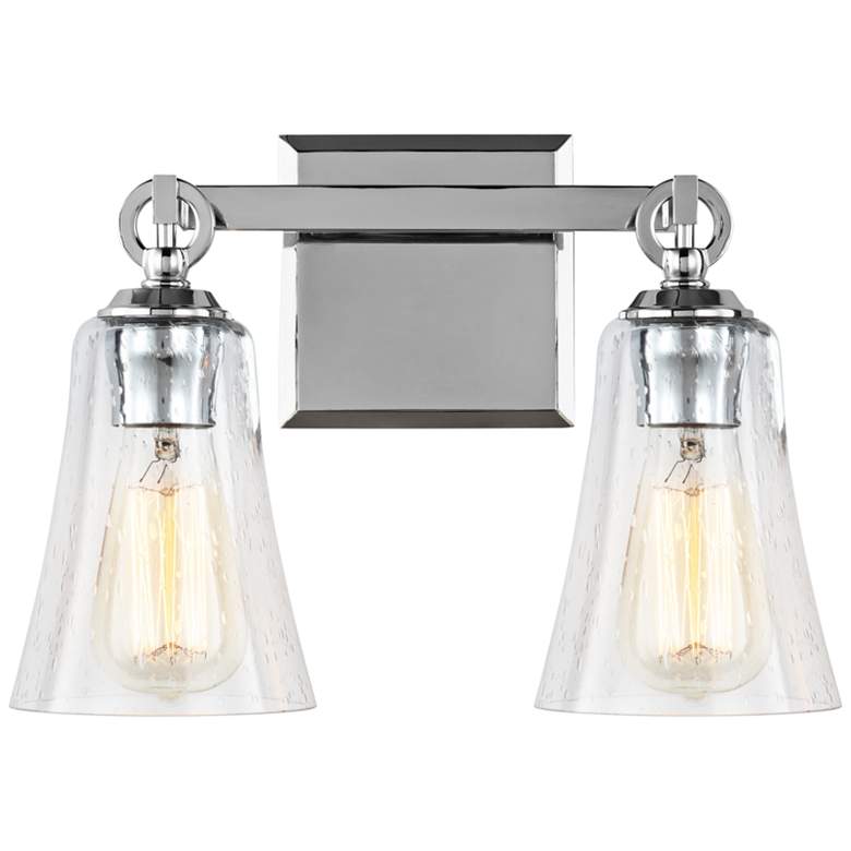 Image 2 Monterro 9 1/2 inch High 2-Light Chrome Wall Sconce