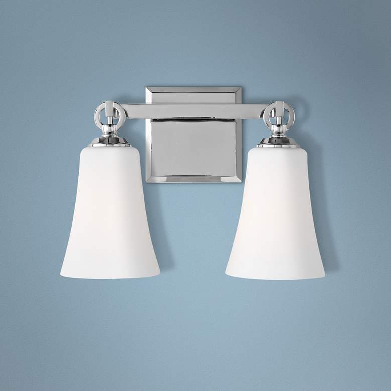 Image 1 Monterro 9 1/2 inch High 2-Light Opal Chrome Wall Sconce