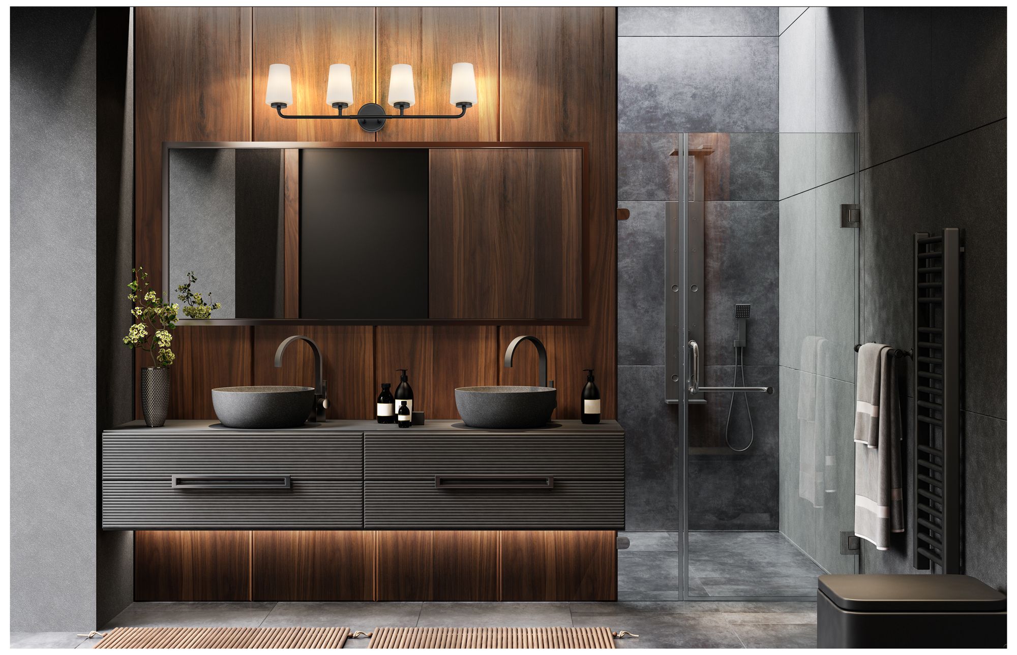 Image 3 Montford by Z-Lite Matte Black 4 Light Vanity more views