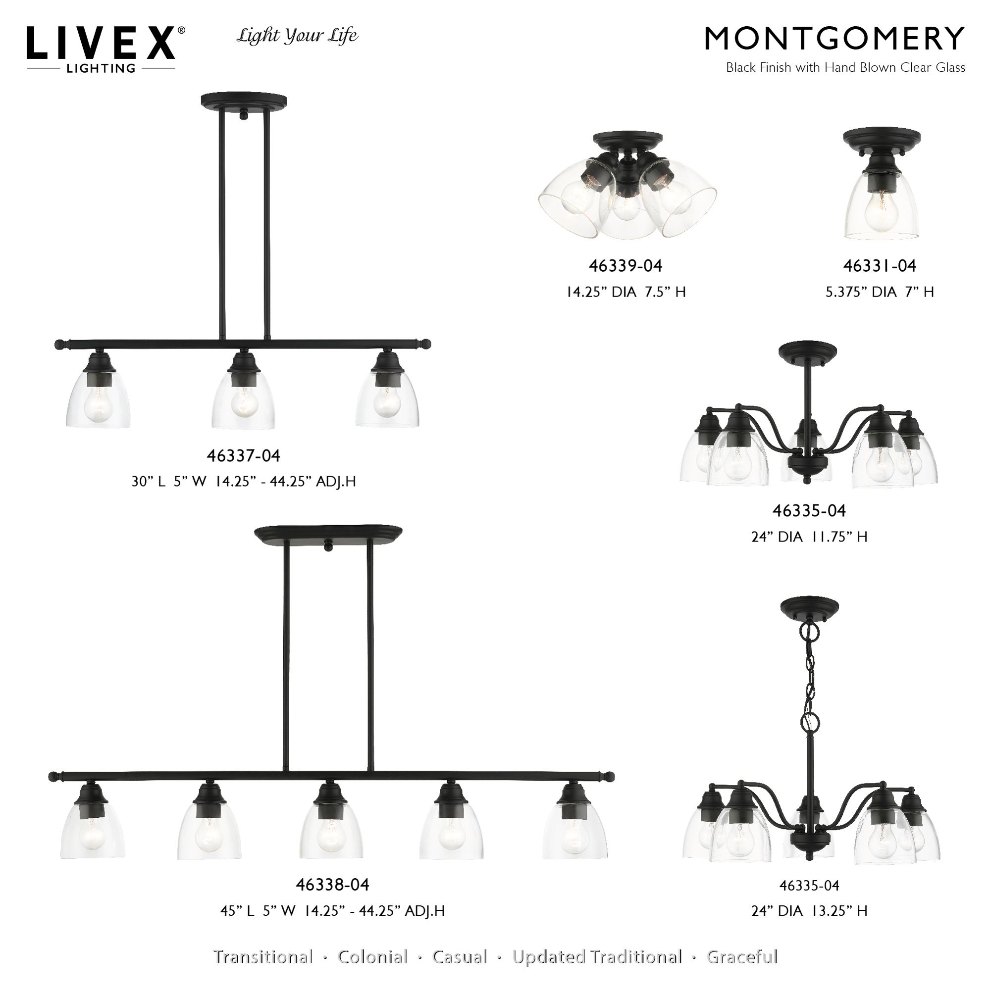 Image 6 Montgomery 1 Light Black Flush Mount more views