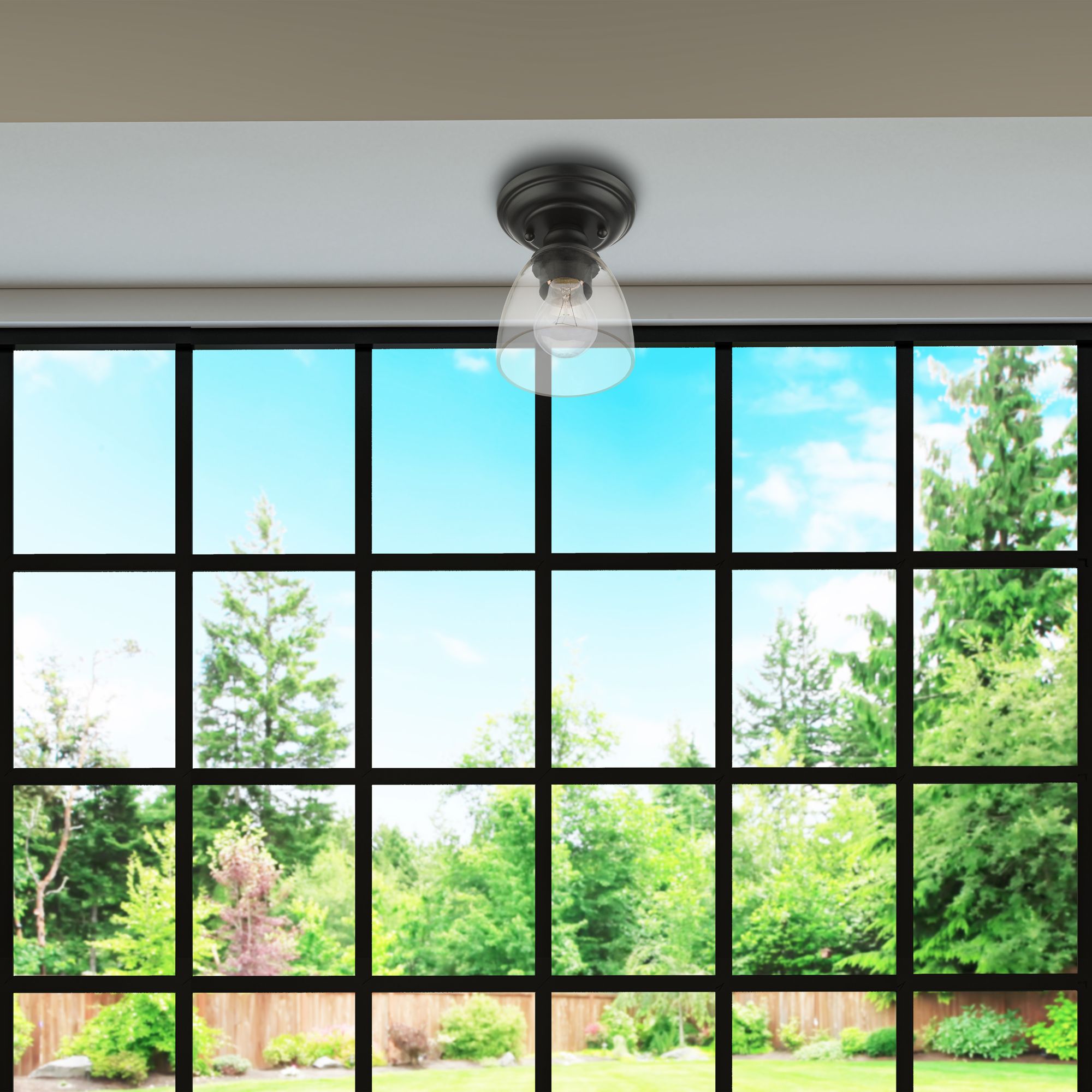 Montgomery 1 Light Black Flush Mount