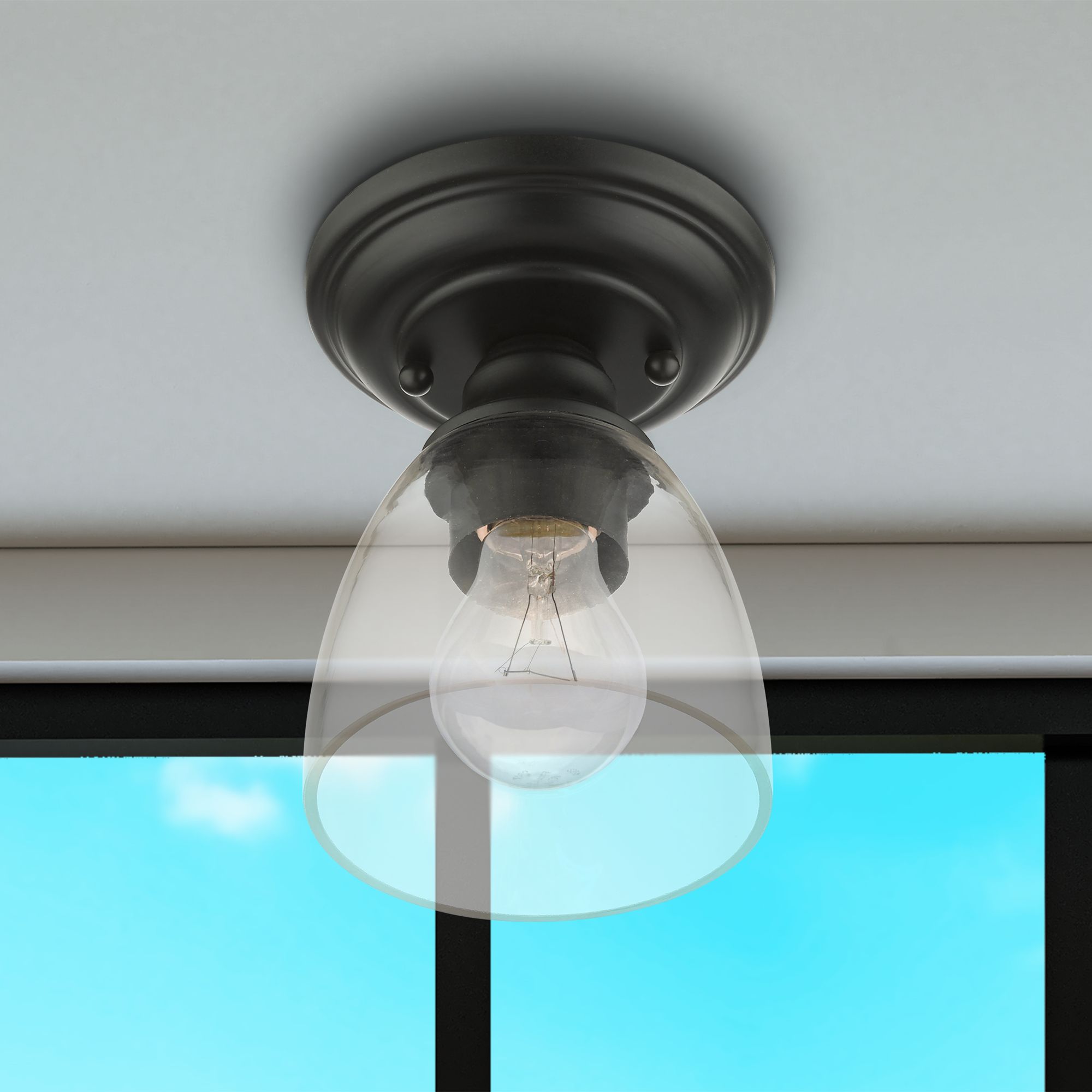 Montgomery 1 Light Black Flush Mount