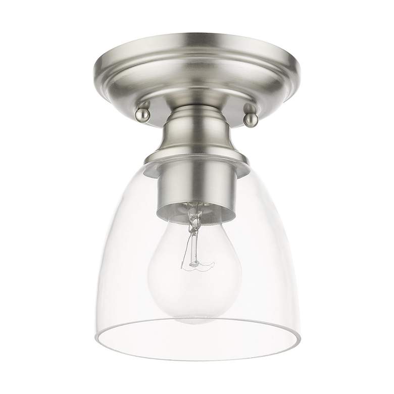 Image 3 Montgomery 1 Light Brushed Nickel Flush Mount more views