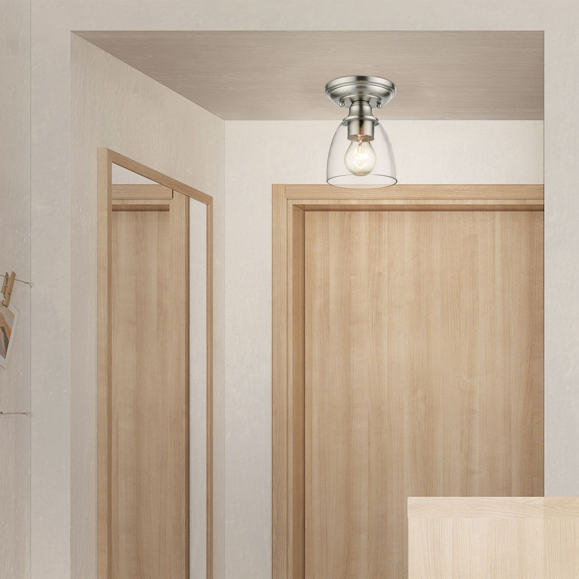 Montgomery 1 Light Brushed Nickel Flush Mount