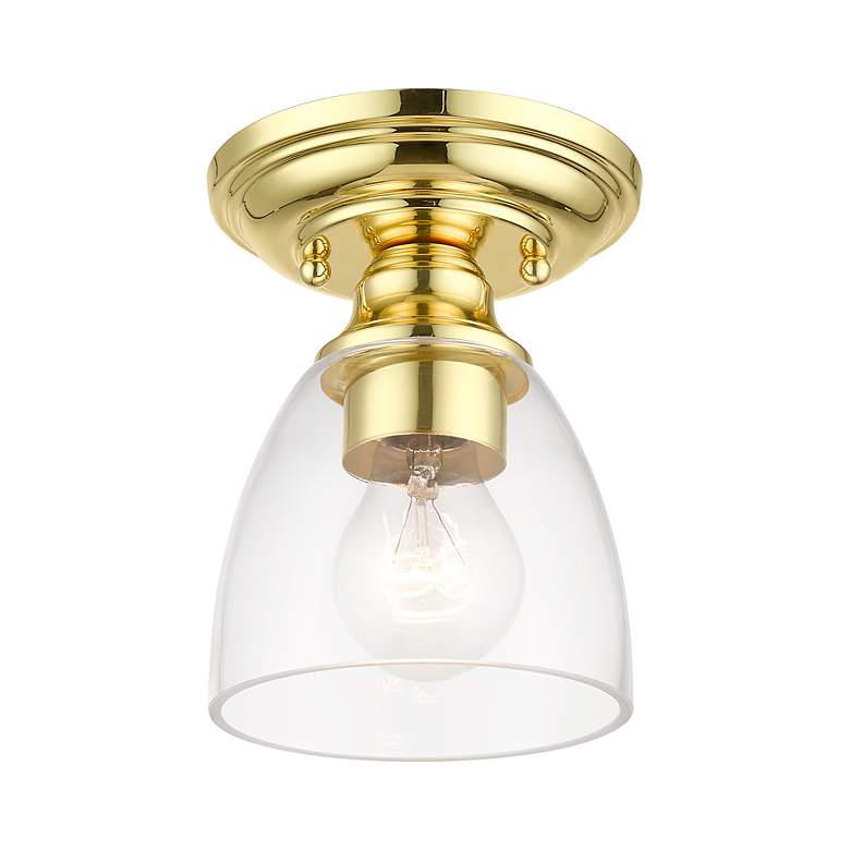 Image 3 Montgomery 1 Light Polished Brass Petite Semi-Flush more views
