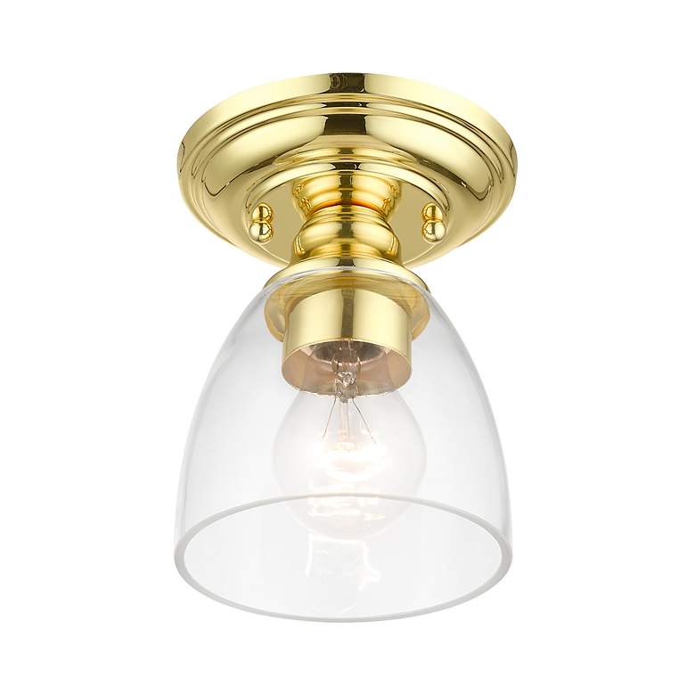 Image 4 Montgomery 1 Light Polished Brass Petite Semi-Flush more views