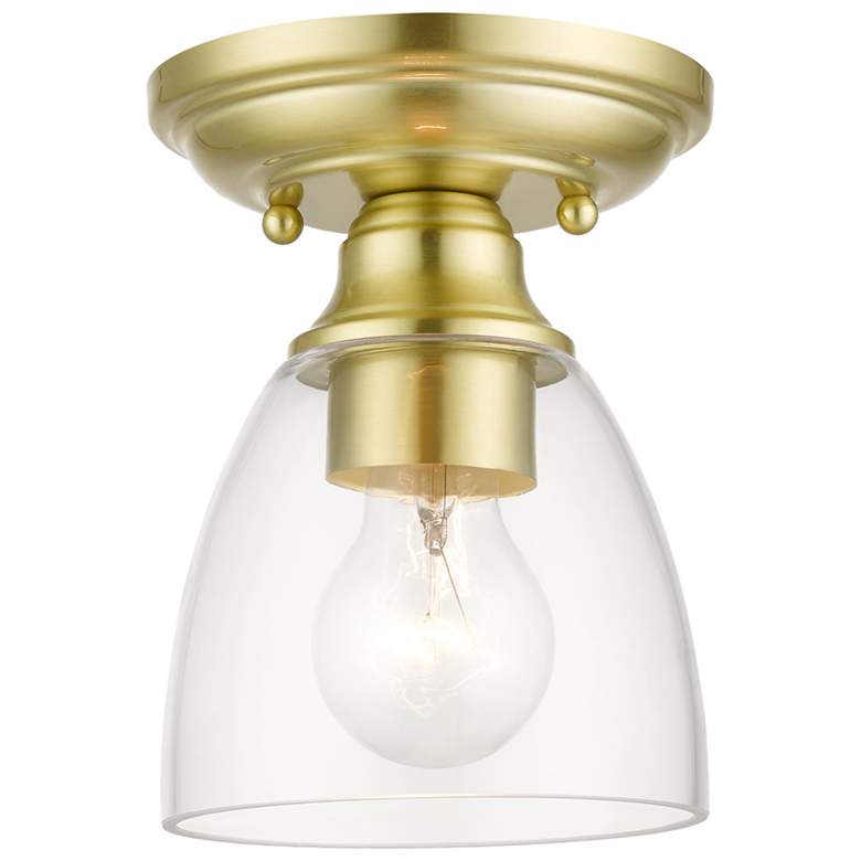 Image 1 Montgomery 1 Light Satin Brass Petite Semi-Flush