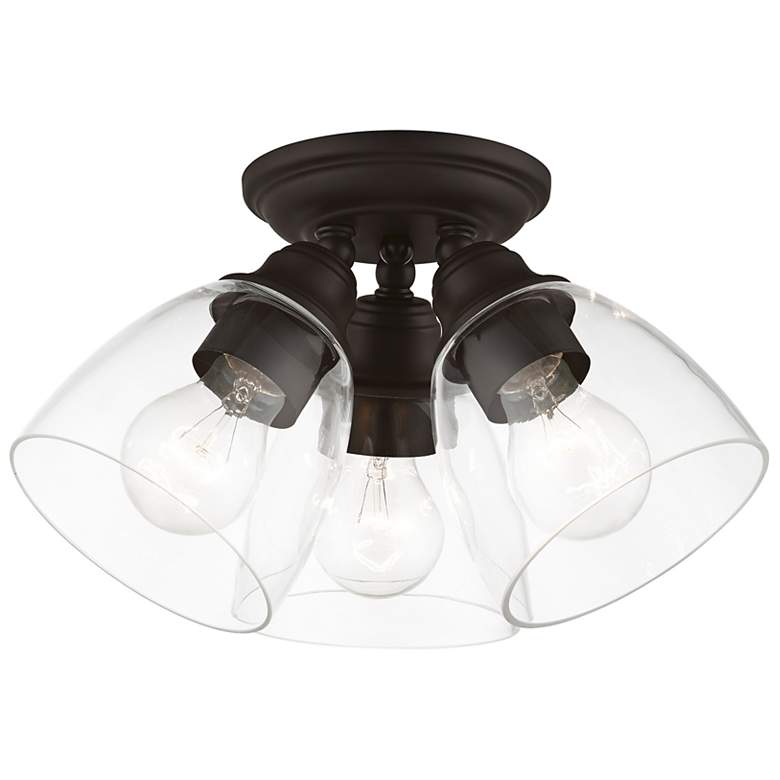 Image 6 Montgomery 14 1/4" Wide Bronze 3-Light Ceiling Light more views