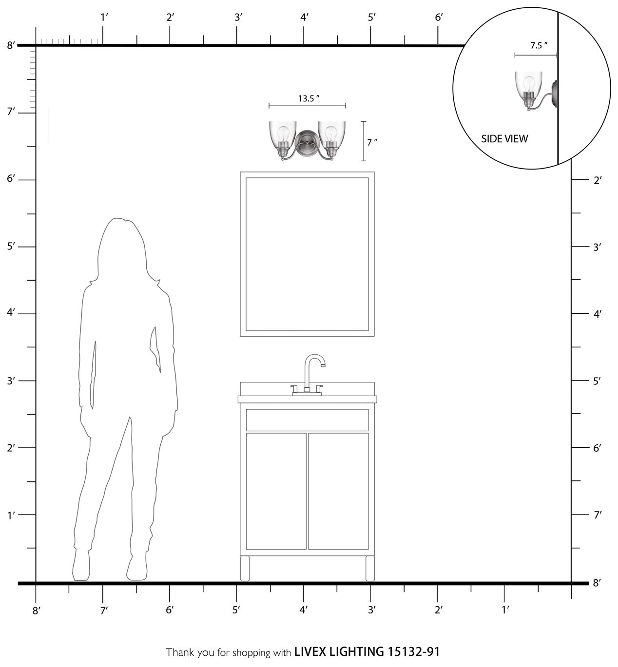 Montgomery 2 Light Brushed Nickel Vanity Sconce