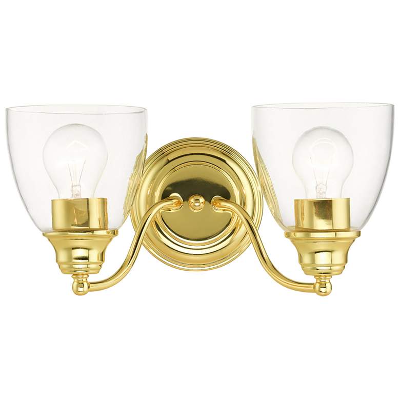 Image 1 Montgomery 2 Light Polished Brass Vanity Sconce
