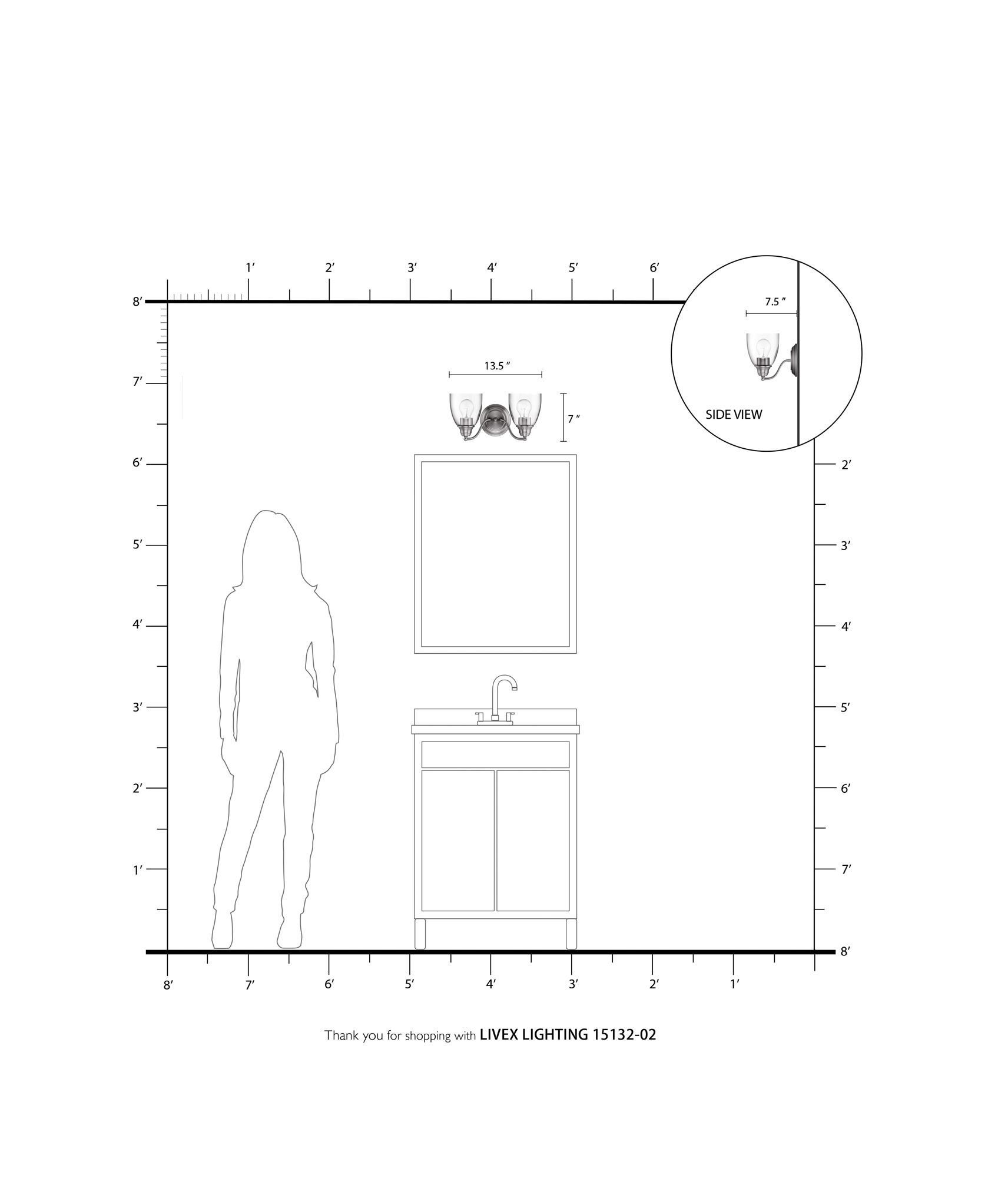 Montgomery 2 Light Polished Brass Vanity Sconce