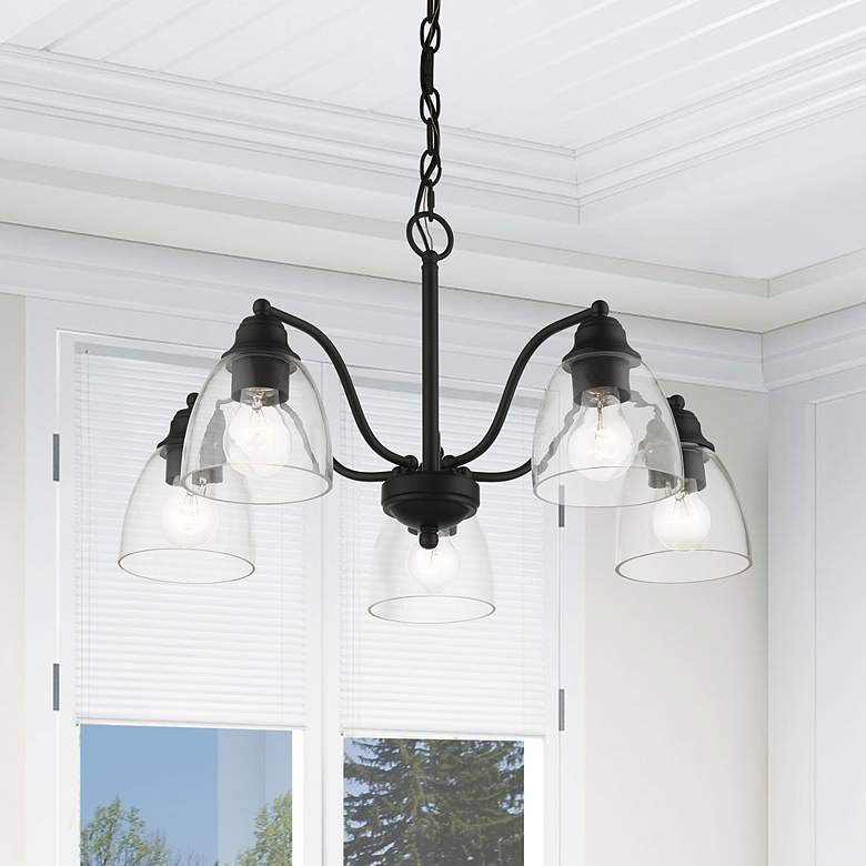 Image 2 Montgomery 24" Wide Black 5-Light Chandelier