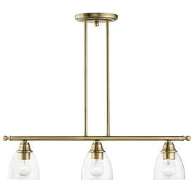 Image1 of Montgomery 3 Light Antique Brass Linear Chandelier