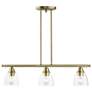 2_Montgomery 3 Light Antique Brass Linear Chandelier