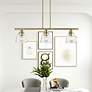 1_Montgomery 3 Light Antique Brass Linear Chandelier