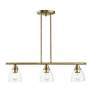 3_Montgomery 3 Light Antique Brass Linear Chandelier more views