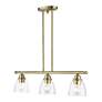4_Montgomery 3 Light Antique Brass Linear Chandelier more views