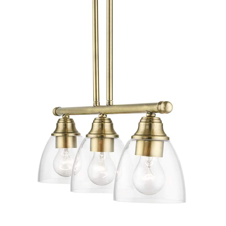 Image 6 Montgomery 3 Light Antique Brass Linear Chandelier more views