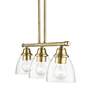 6_Montgomery 3 Light Antique Brass Linear Chandelier more views